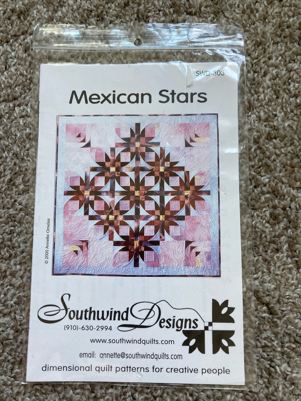 Southwind designs Mexican Stars quilt pattern NIP Vintage y2k